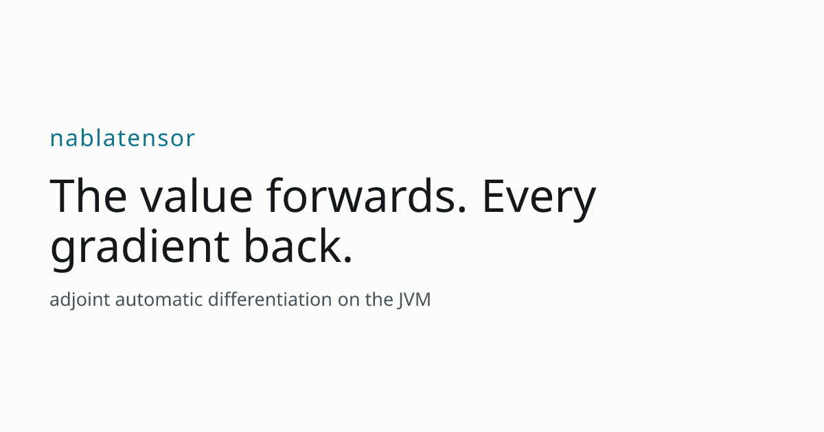 NablaTensor - Adjoint automatic differentiation engine on the JVM